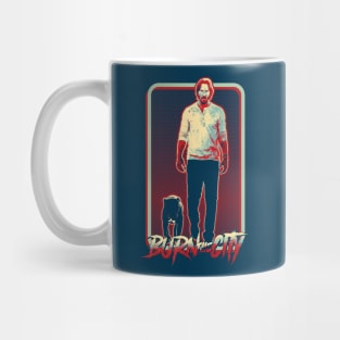 burn the city pop art Mug